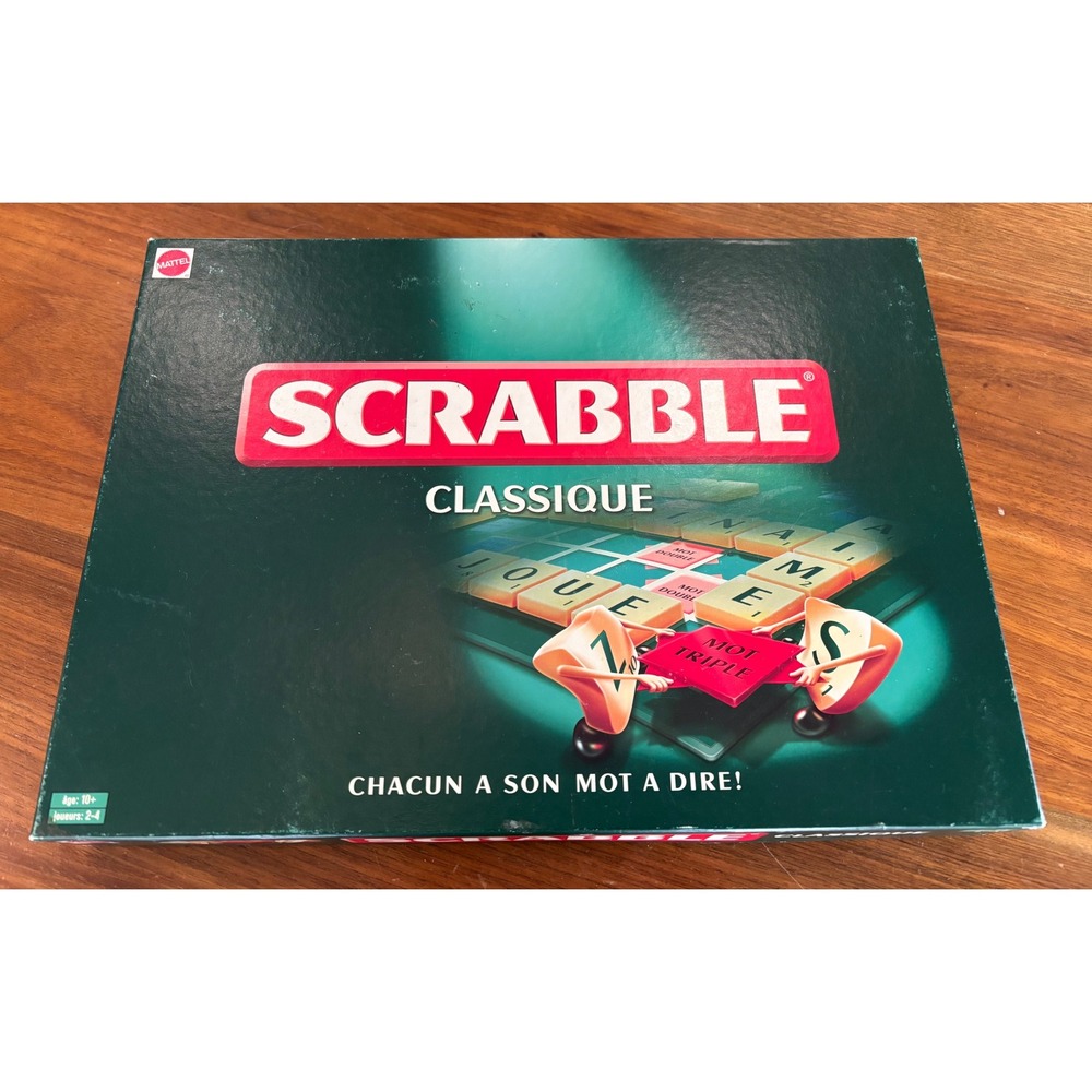 Mattel Scrabble Classique‎ French Edition Board Game Complete Word Game Francais